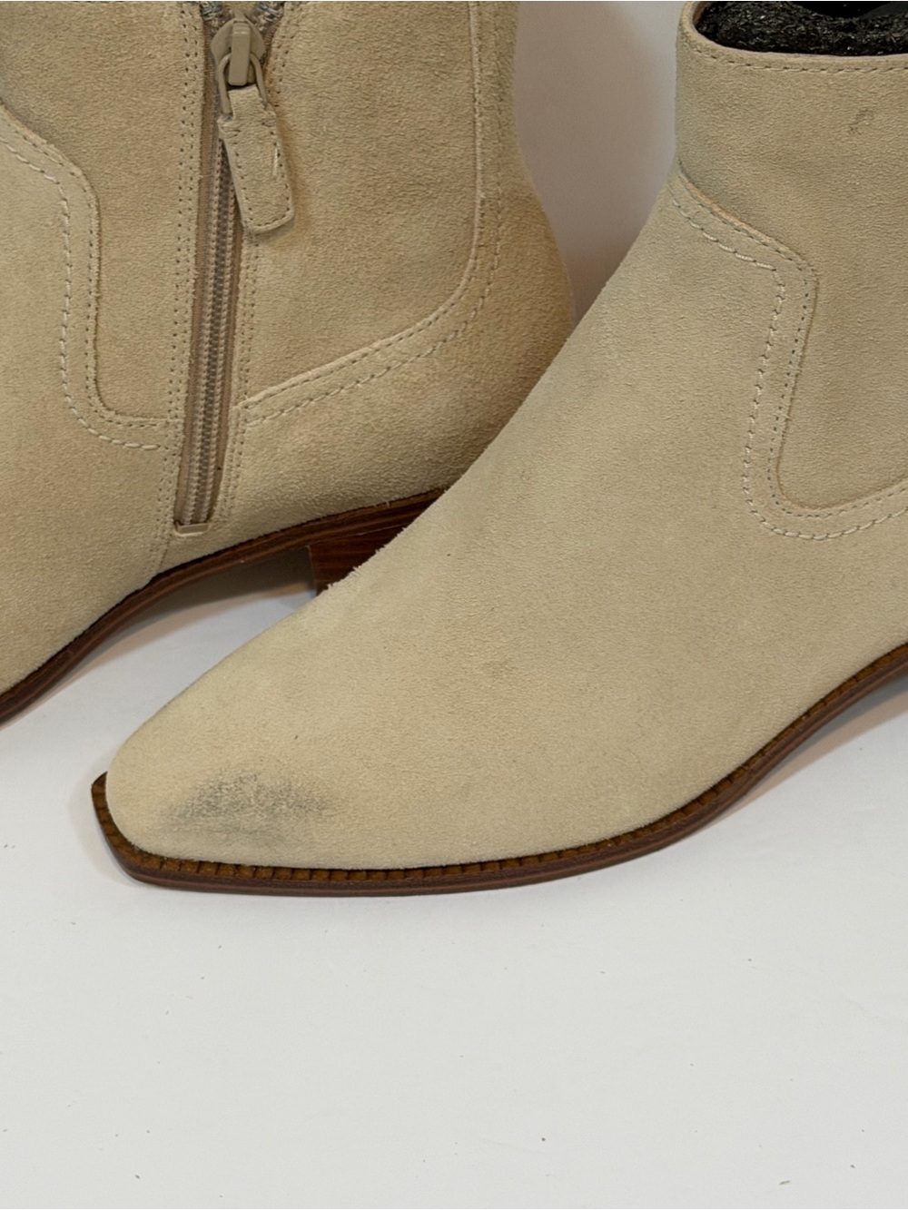 Cole Haan Naia Pointed Toe Block Heel Suede Booties Size 6.5 New No Box - Picture 5 of 8